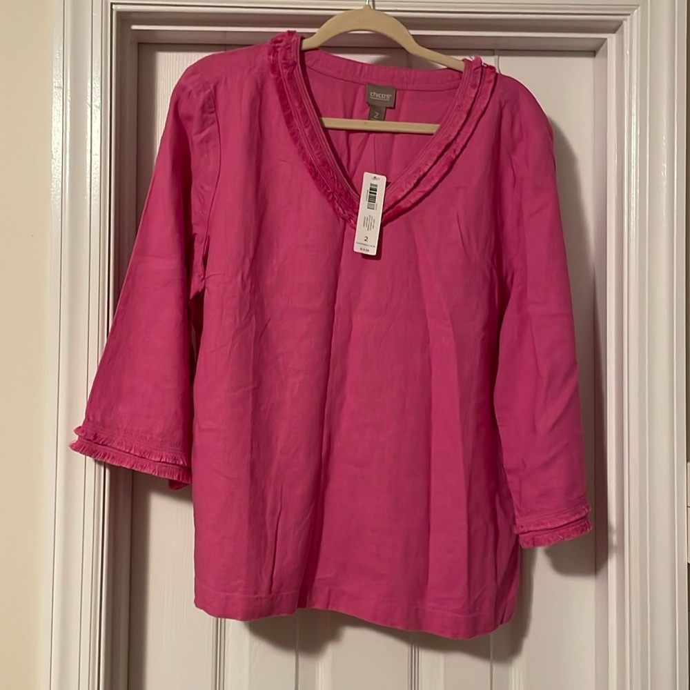 Chico's Fuchsia V-Neck Blouse